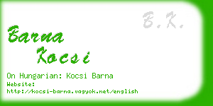 barna kocsi business card